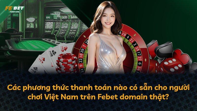 Các phương thức thanh toán nào có sẵn cho người chơi Việt Nam trên Febet domain thật?